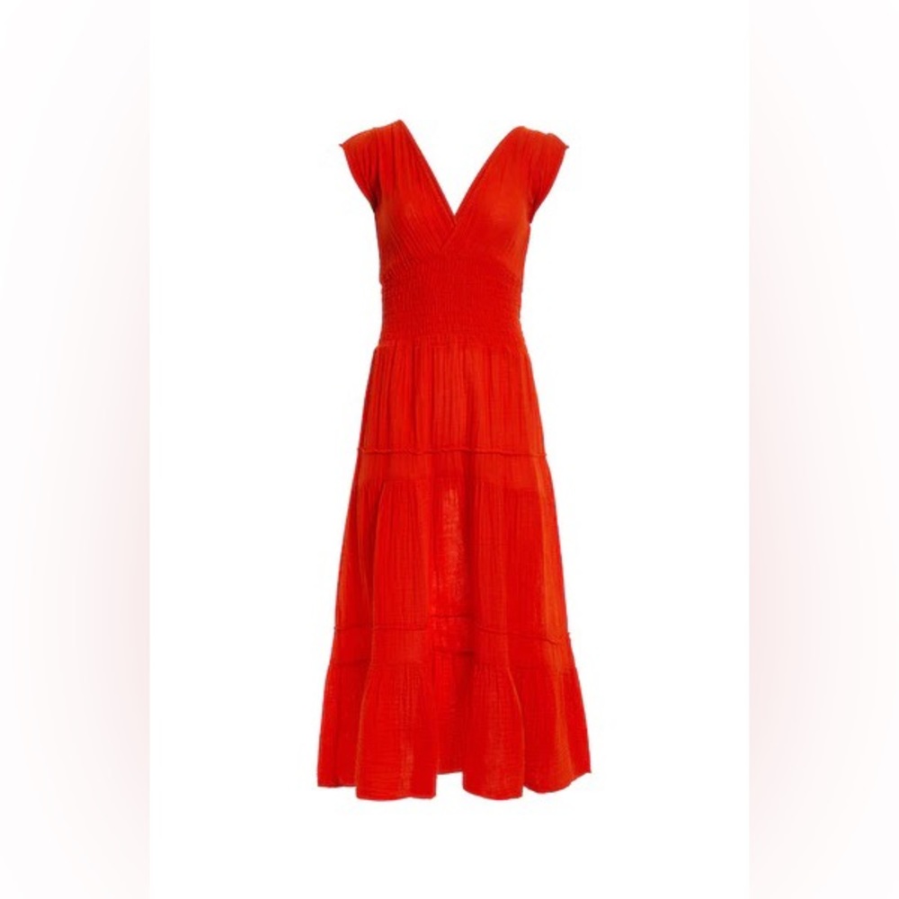 Cutest long red/orange dress! Size 2; fits xs/s. Worn once!